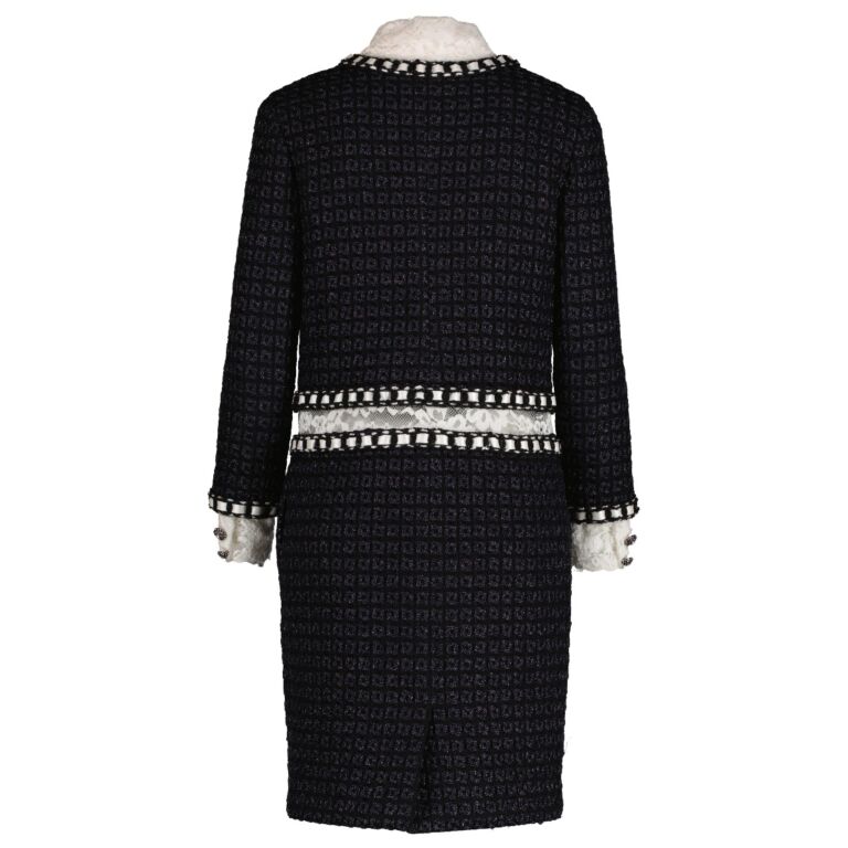 Chanel 16A Runway Lace Trim Tweed Dress - FR36 ○ Labellov