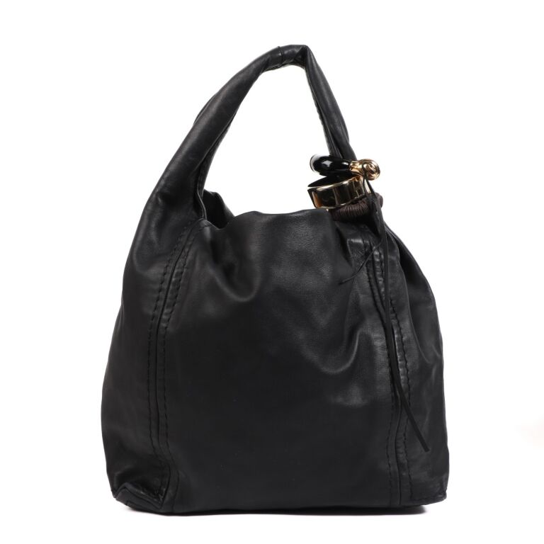 Jimmy Choo Black Leather Saba Hobo Bag Labellov Buy and Sell