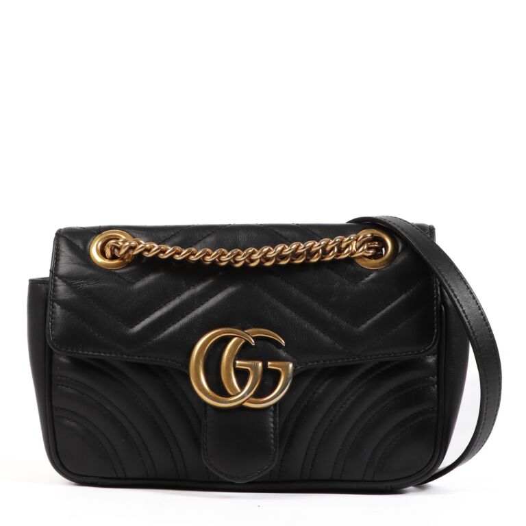 Gg marmont matelassé mini bag black discount