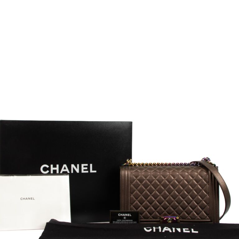 Chanel Bronze Rainbow Chain Large Boy Bag ○ Labellov ○ Buy and