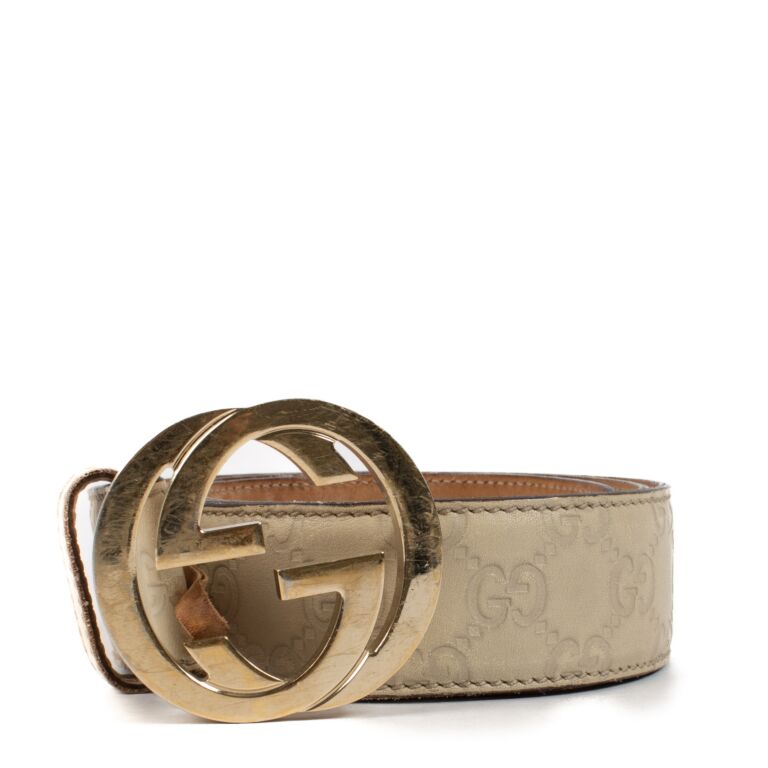 Gucci White Belt Size 90 Labellov Buy and Sell Authentic Luxury