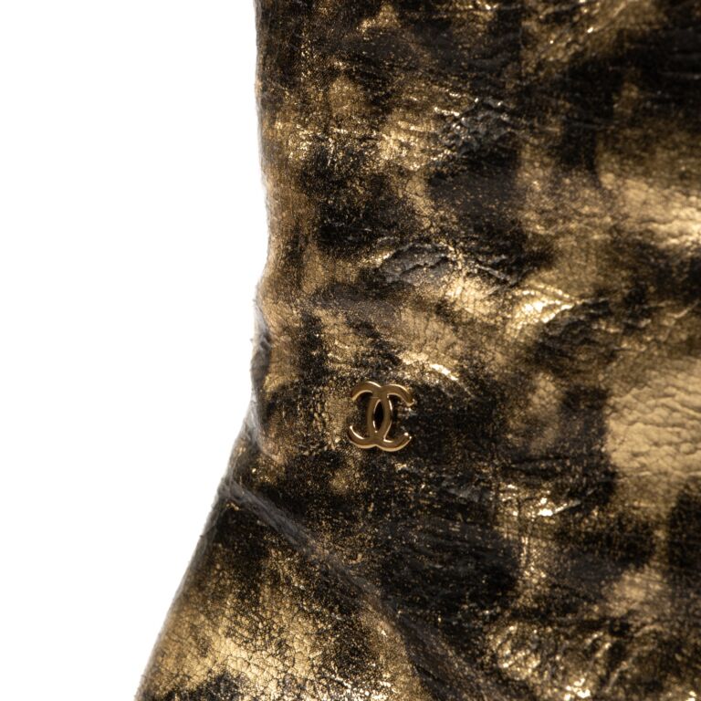Chanel outlet boots gold