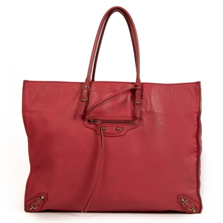 Balenciaga Red Papier A4 Tote Bag Labellov Buy and Sell