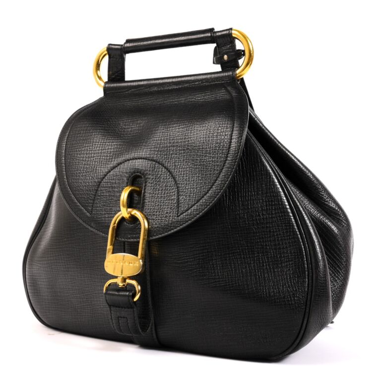 Delvaux Black Grained Leather Cerceau Bag ○ Labellov ○ Buy