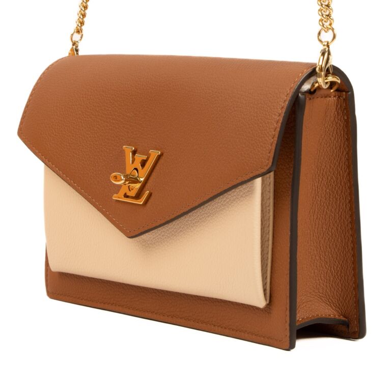 LOUIS VUITTON My Lockme Chain Leather Shoulder Bag Chataigne