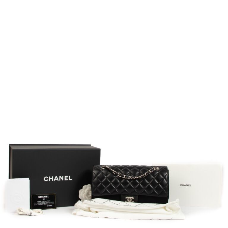 Chanel Black Lambskin Medium Classic Flap Bag ○ Labellov ○ Buy and Sell  Authentic Luxury