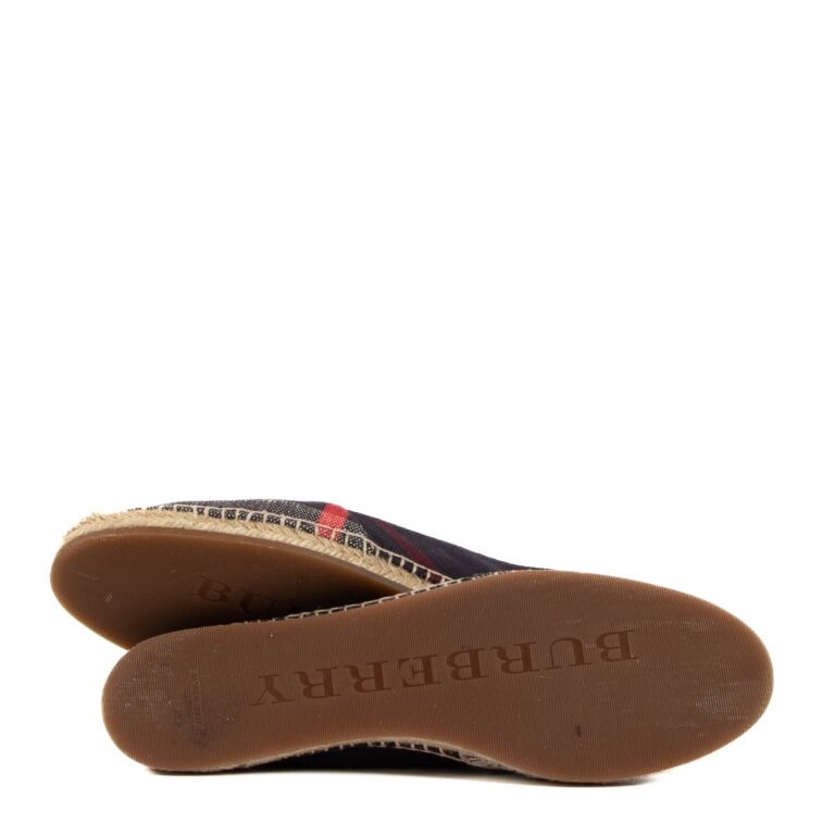 Burberry Navy Check Cotton Espadrilles - size 40 ○ Labellov Burberry Navy Check Cotton Espadrilles - size 40 ○ Labellov