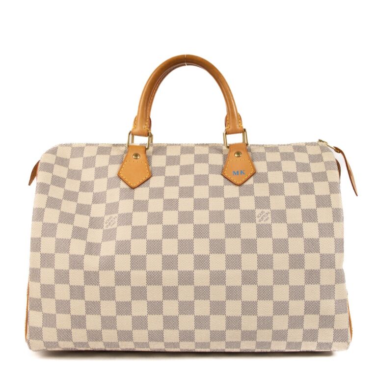 Louis Vuitton Damier Azur Speedy 35 Top Handle Bag Labellov