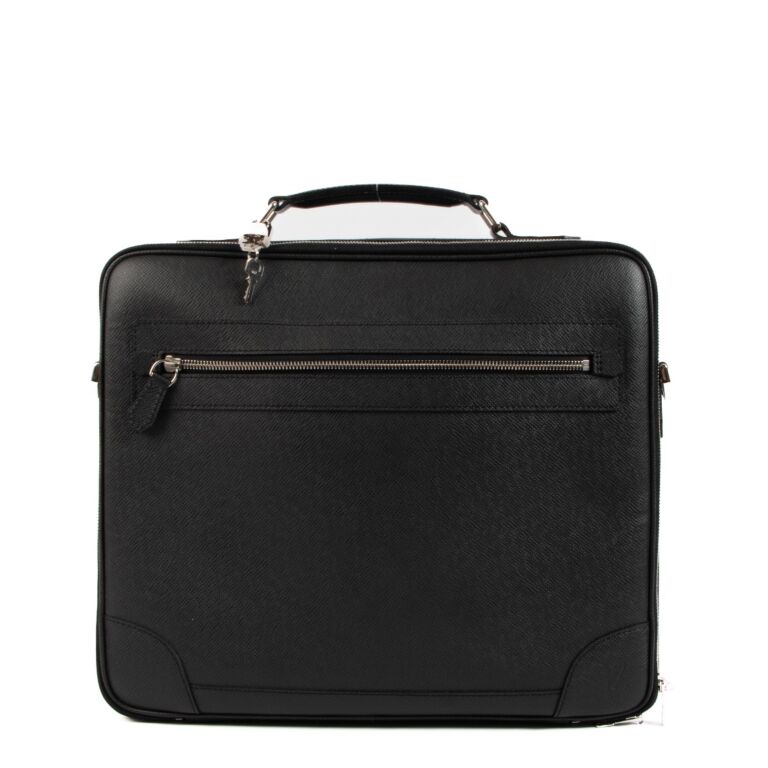 Louis Vuitton Black Taiga Leather Odessa Briefcase Labellov