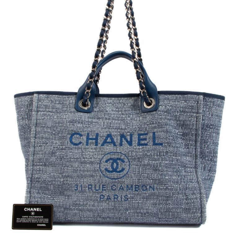 Chanel canvas deauville large tote grey shop