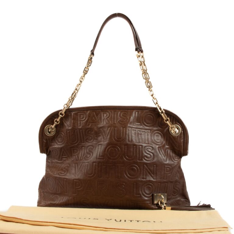 Louis Vuitton Brown Paris Souple Whisper Shoulder Bag ○ Labellov