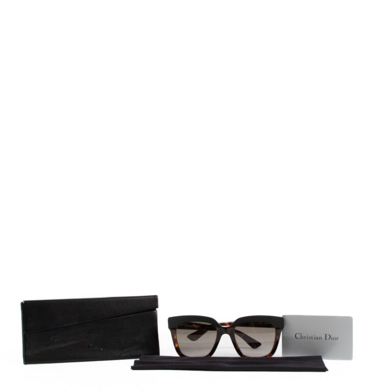 Christian Dior Brown Acetate Soft 1 Cat Eye Sunglasses Labellov