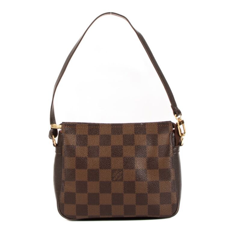 AUTHENTIC LOUIS VUITTON TOP HANDLE ZIPPER BAG IN DAMIER CANVAS