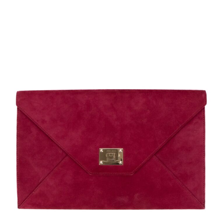 Burgundy shop suede clutch