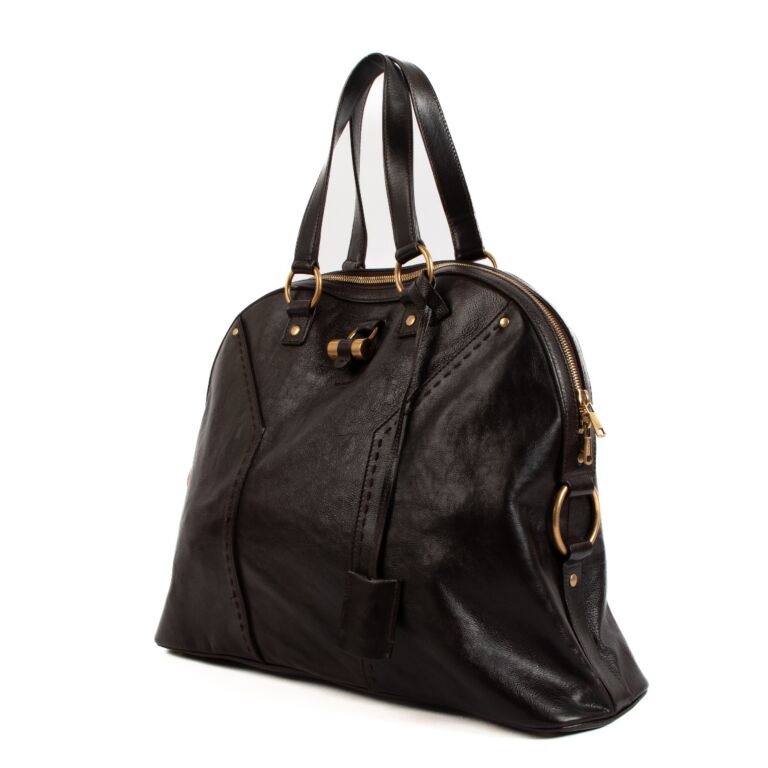 II YVES SAINT LAURENT Muse Bag Black patent leather - VALOIS VINTAGE PARIS