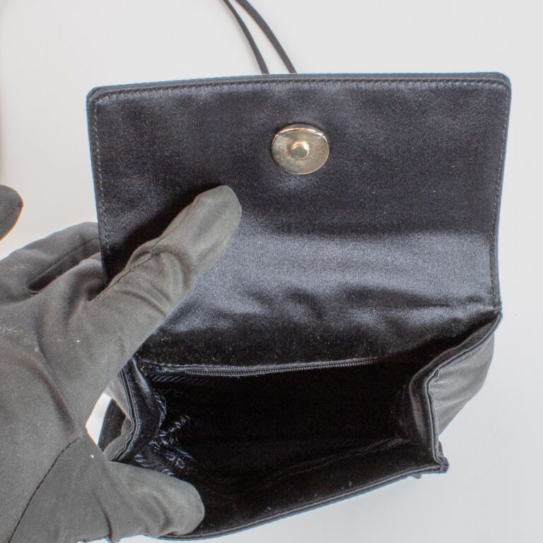 Prada Black Satin Tassel Crossbody Bag ○ Labellov ○ Buy