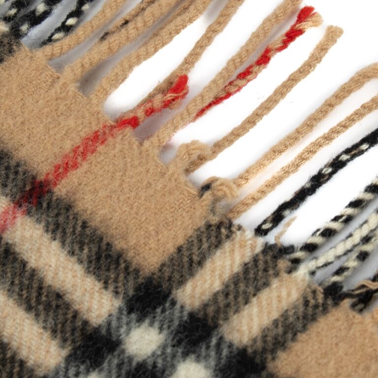 Burberry Beige Wool/Cashmere Check Scarf ○ Labellov ○ Buy