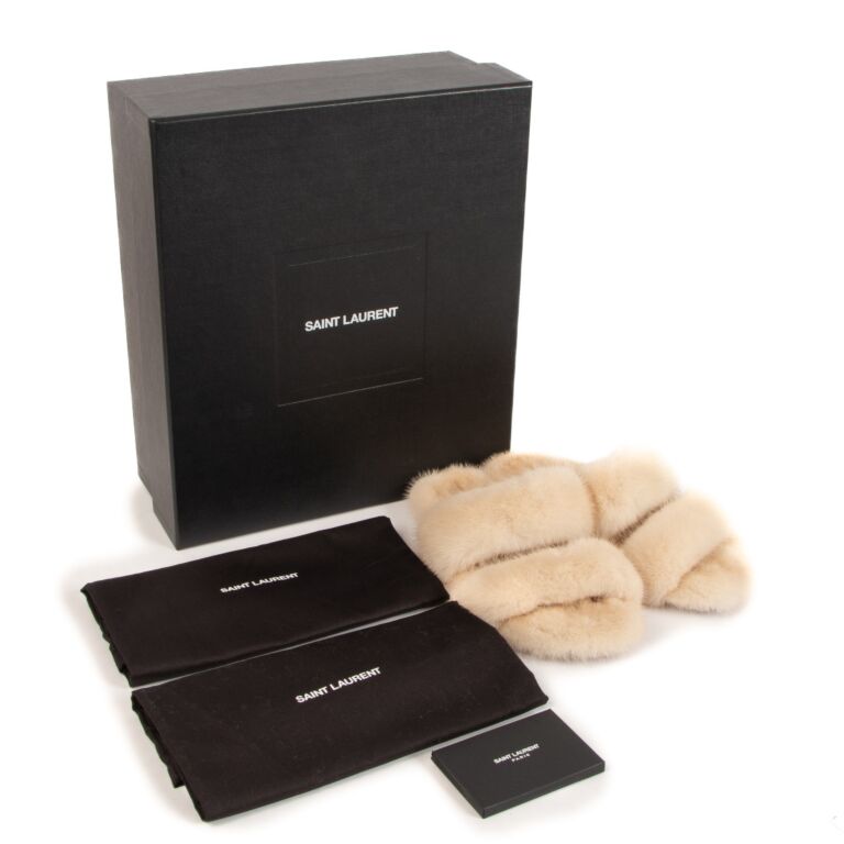 Saint laurent fur sandals outlet