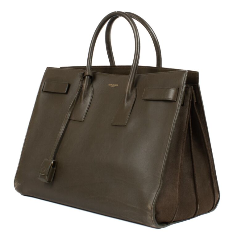 Saint Laurent Khaki Green Large Sac de Jour Bag Labellov Buy
