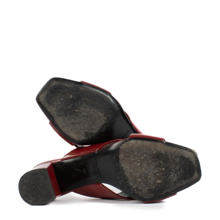 Saint Laurent Red Loulou Mules - Size 39 ○ Labellov ○ Buy