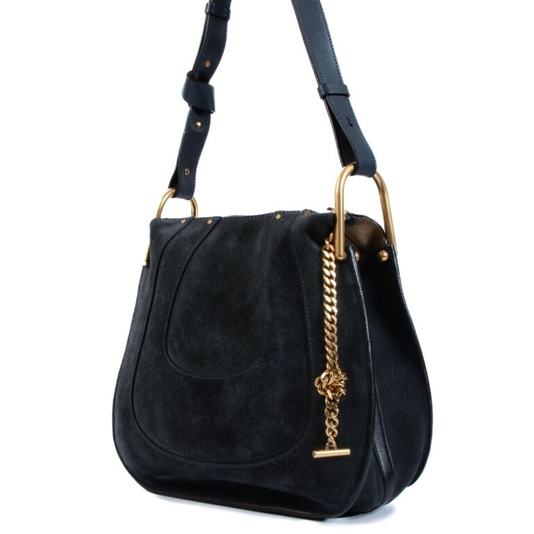 Chlo Hayley Petrol Suede Hobo Bag Labellov Buy and Sell