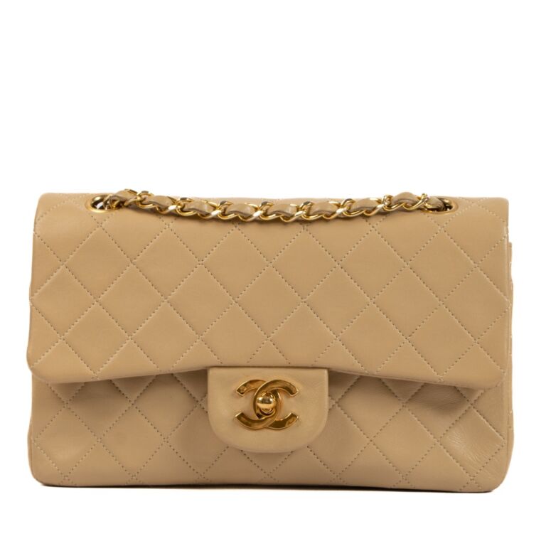 Chanel Timeless small flap bag beige lambskin