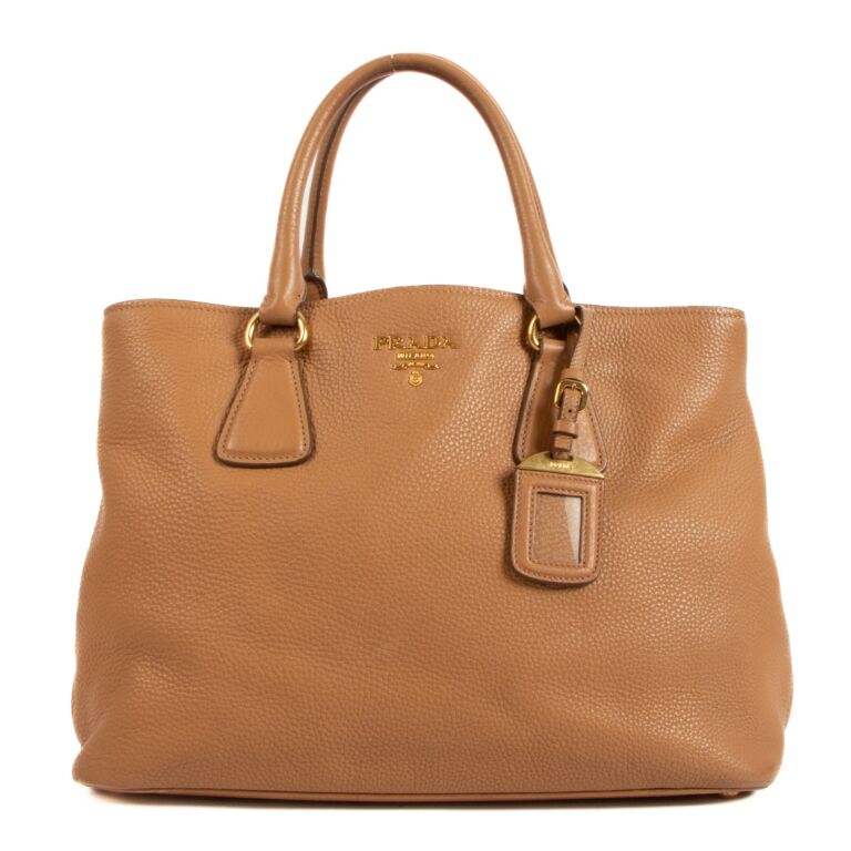 Prada orange shop tote bag