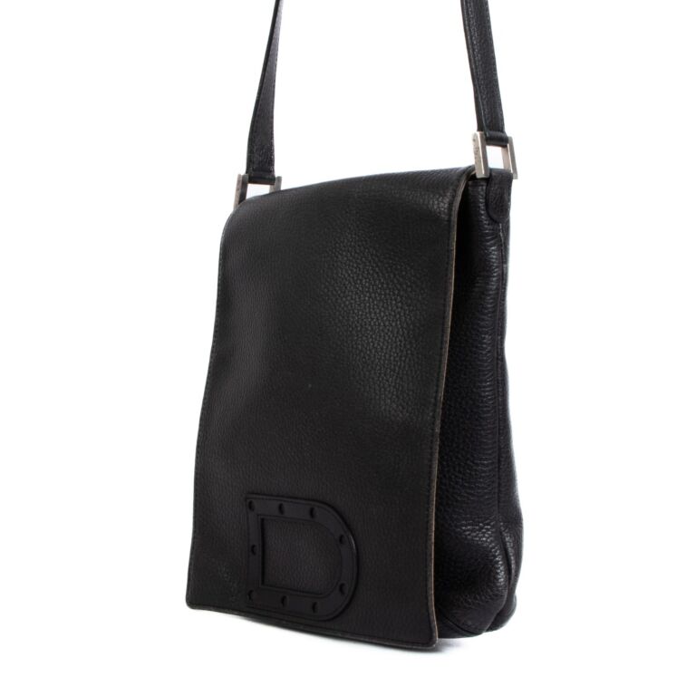 Delvaux Black Louise Baudrier PM Crossbody Bag ○ Labellov