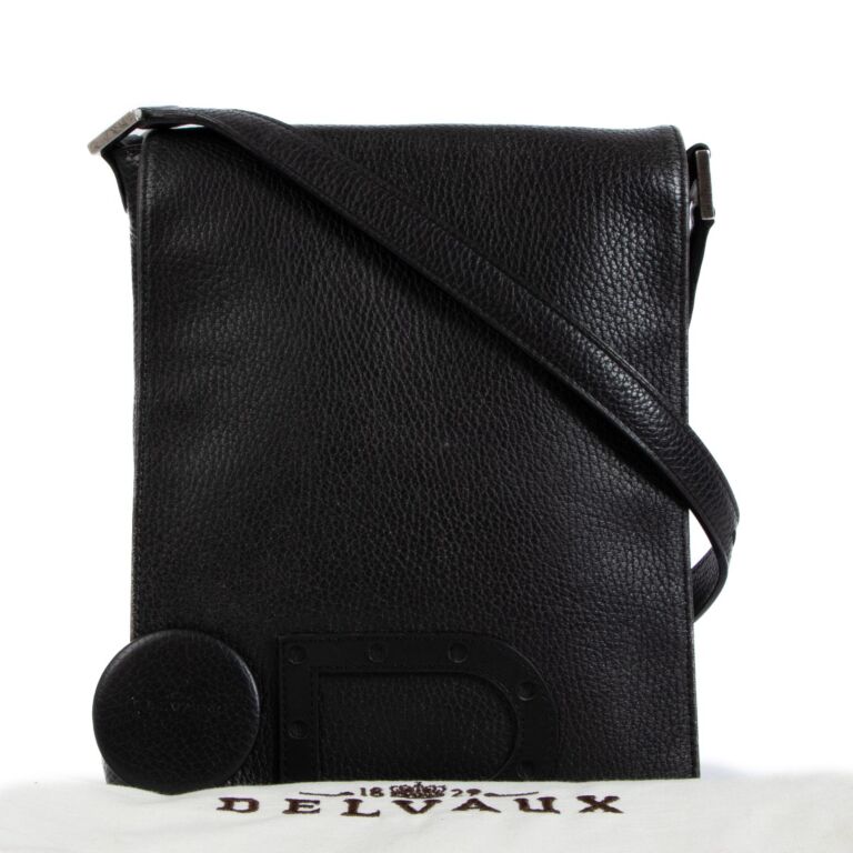 Delvaux Black Louise Baudrier PM Crossbody Bag ○ Labellov