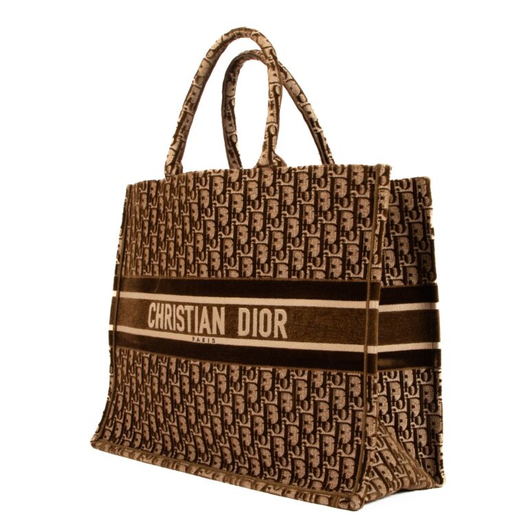 Dior Brown Oblique Embroidery Large Book Tote Bag Labellov