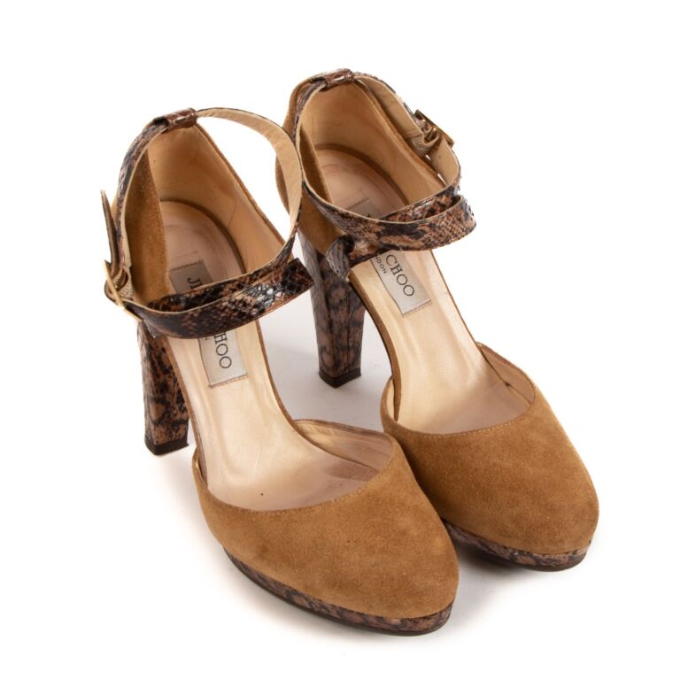 Brown ankle strap pumps shop