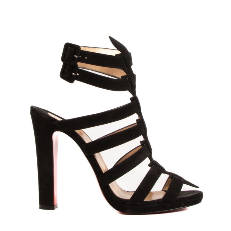 Christian Louboutin Neronna Sude Caged Sandals Labellov Buy