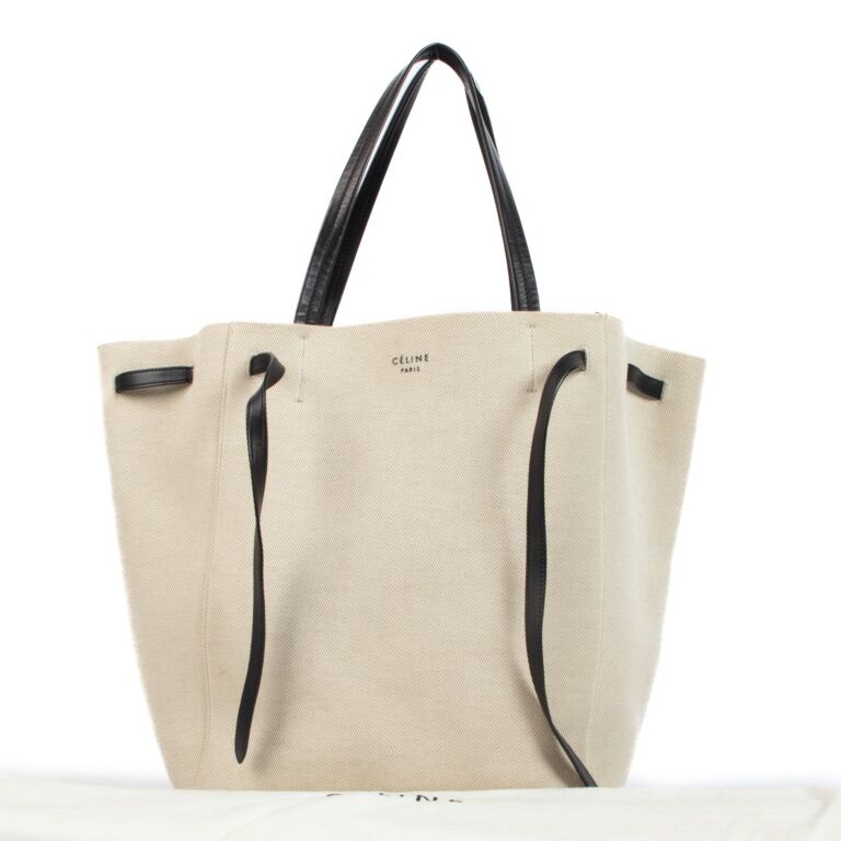 Celine Beige Leather Medium Cabas Phantom Tote Celine