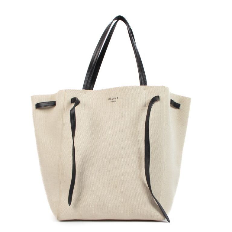 Celine Beige Canvas Cabas Phantom Tote Bag ○ Labellov ○ Buy and