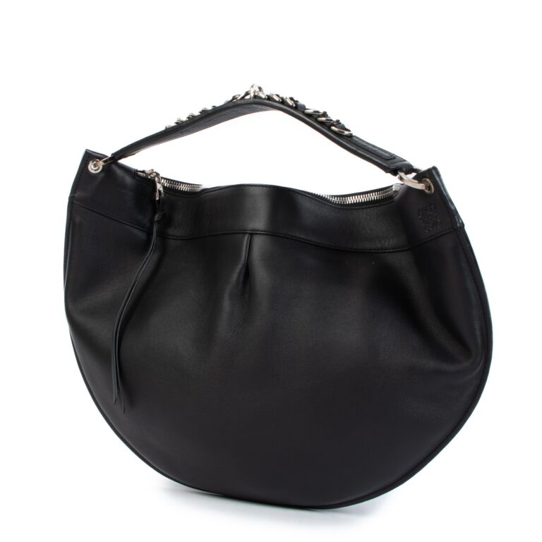 Loewe Fortune Black Leather Hobo Bag Labellov Buy and Sell