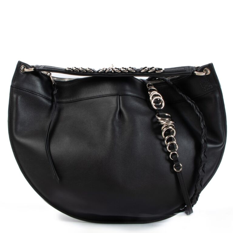 Loewe Fortune Black Leather Hobo Bag ○ Labellov ○ Buy and Loewe Fortune Black Leather Hobo Bag ○ Labellov ○ Buy and