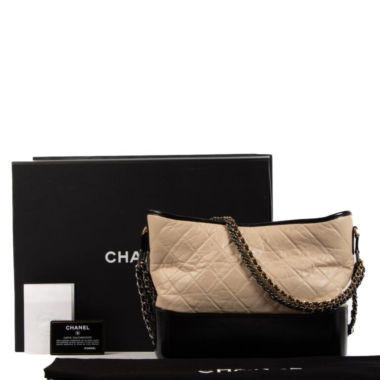 Chanel Beige Aged Calfskin Large Gabrielle Hobo Bag