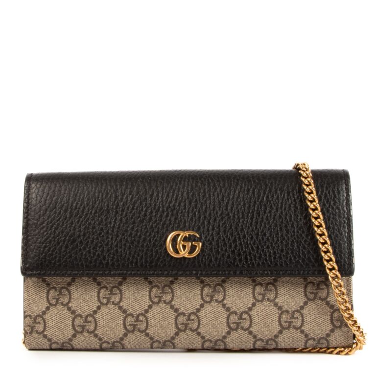 Gucci Monogram Canvas GG Marmont Chain Wallet Labellov Buy