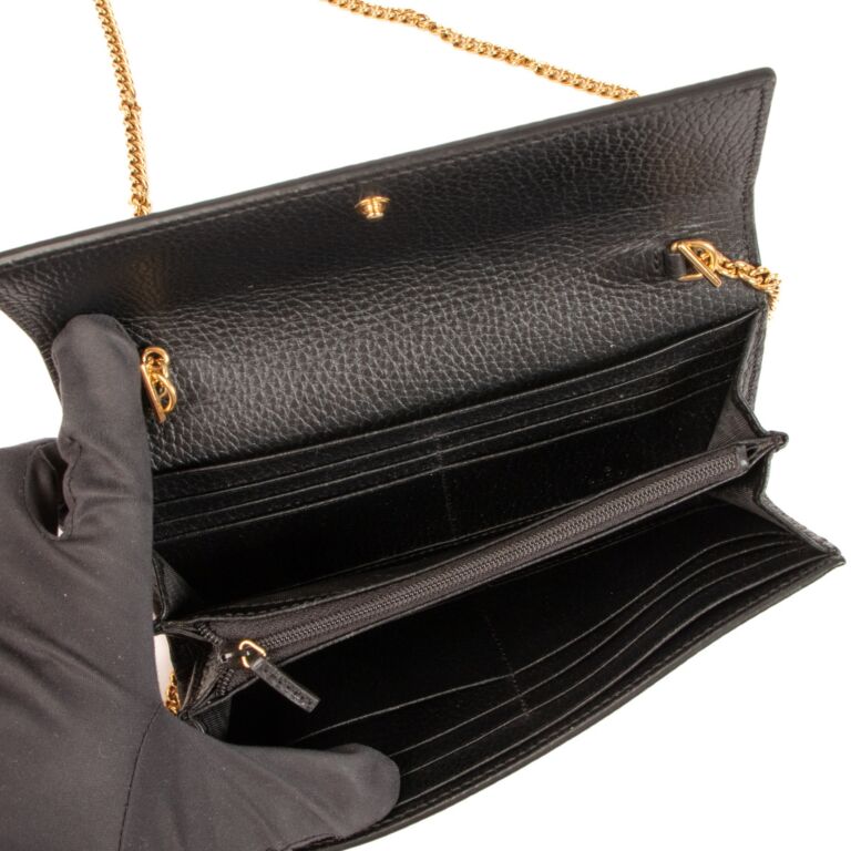 Gucci Monogram Canvas GG Marmont Chain Wallet ○ Labellov