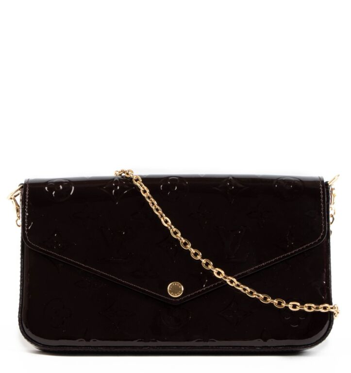 Louis Vuitton Pochette Felicie Monogram Vernis Amarante in Patent Leather  with Gold-tone - US