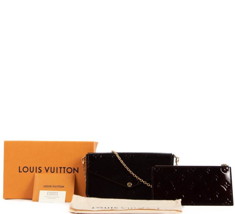 Louis Vuitton Pochette Felicie Monogram Vernis Amarante in Patent Leather  with Gold-tone - US