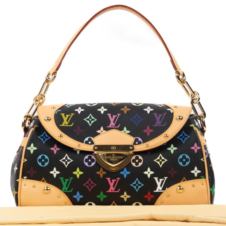 Louis Vuitton Murakami Black Multicolor Beverly GM Leather ref