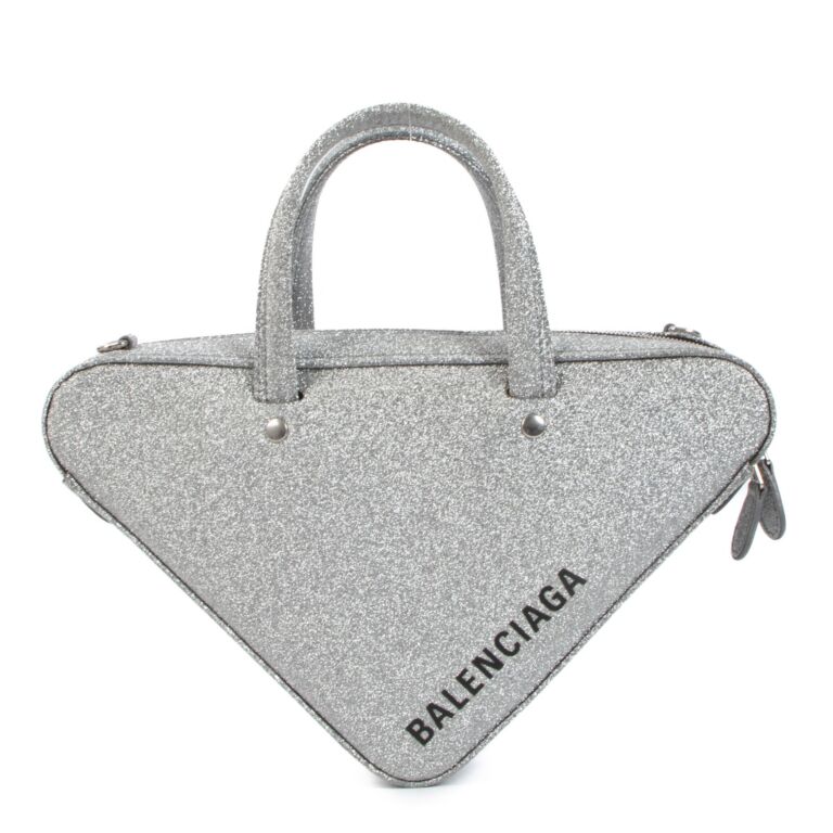 Balenciaga silver triangle best sale bag
