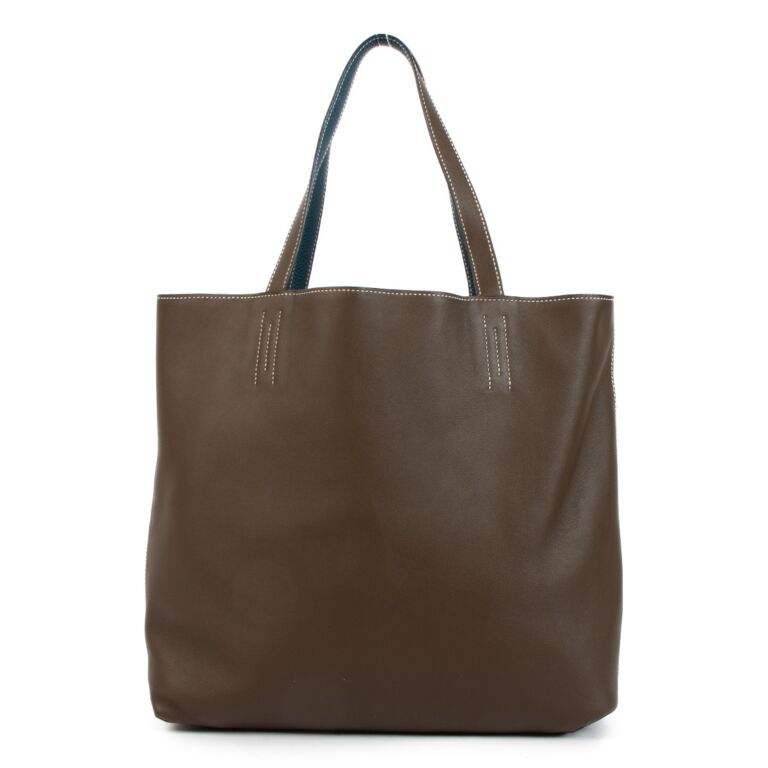 【HERMES】★Sac Double Sens 45 バッグ Hermès Double Sens 45 Tote Blue Electric And Etain Grey
