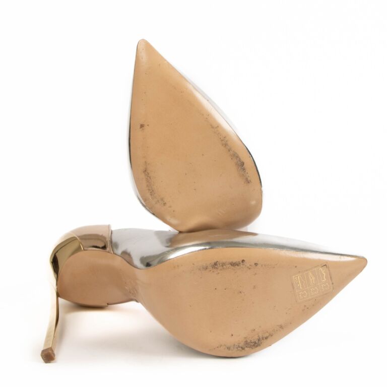 Casadei Techno Blade Metallic Silver Gold Pumps size 39