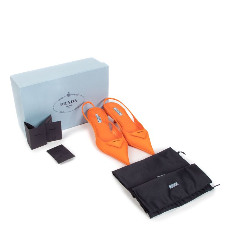 Orange prada heels online