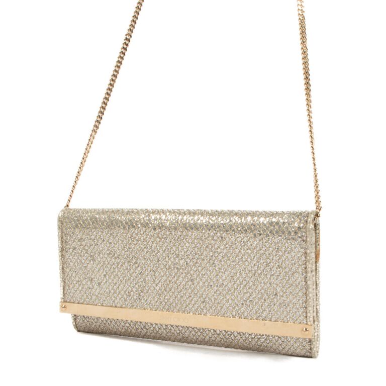 Jimmy choo sales milla glitter clutch