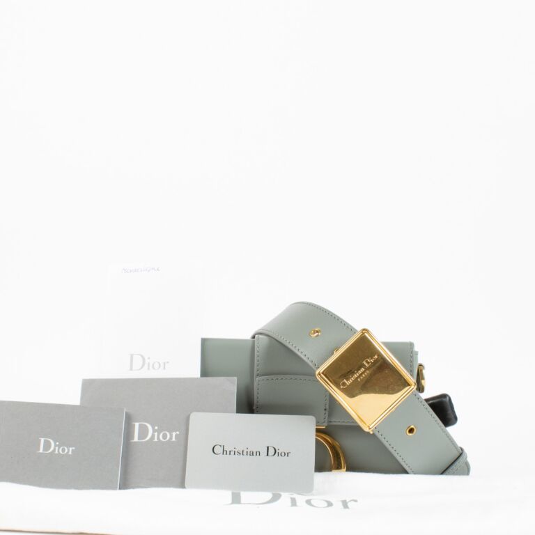 Christian Dior Blue-Grey Calfskin Micro 30 Montaigne Flap Bag