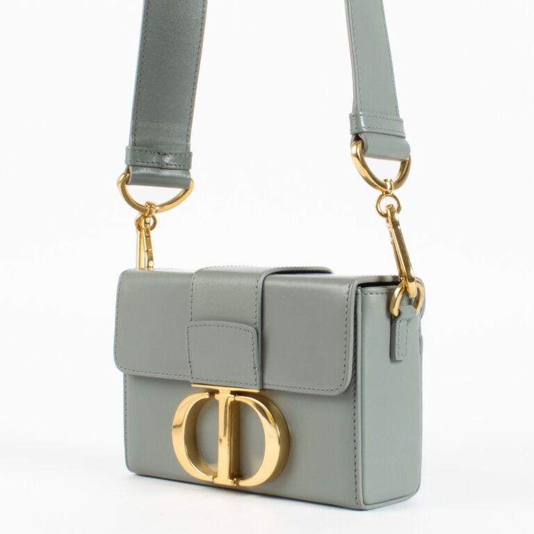 Christian Dior Blue-Grey Calfskin Micro 30 Montaigne Flap Bag