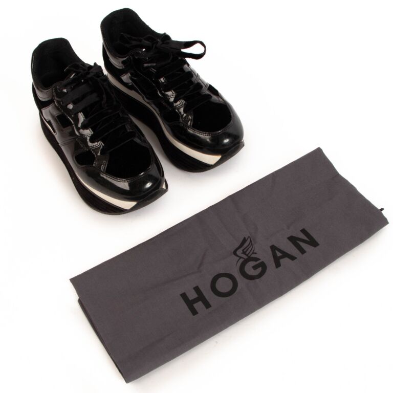 Hogan Black Velvet Platform Sneakers size 38 Labellov Buy and Sell Authentic Luxury